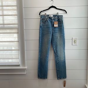 NWT Reformation ultra high rise straight jeans, malta, size 27
